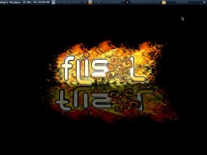 El wallpaper de Flisol puesto en Debian + Fluxbox