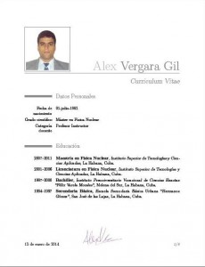 Primera página en pdf de mi CV